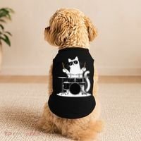 Funny Cat Wearing Sunglasses Playing Drums Doggie Tank thumb 2