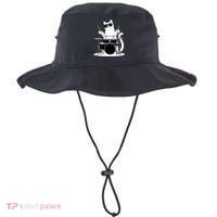 Funny Cat Wearing Sunglasses Playing Drums Bucket Hat thumb 0