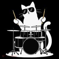 Funny Cat Wearing Sunglasses Playing Drums Women's Hoodie thumb 2