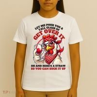 Funny Chicken Western Let Me Pour You A Glass Of Get Over It T-Shirt thumb 4