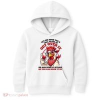 Funny Chicken Western Let Me Pour You A Glass Of Get Over It Kids Hoodie thumb 0