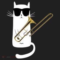 Funny Cat Wearing Sunglasses Playing Trombone Tumbler thumb 3