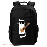 Funny Cat Wearing Sunglasses Playing Ukulele Backpack thumb 0