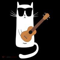 Funny Cat Wearing Sunglasses Playing Ukulele Coffee Mug thumb 5