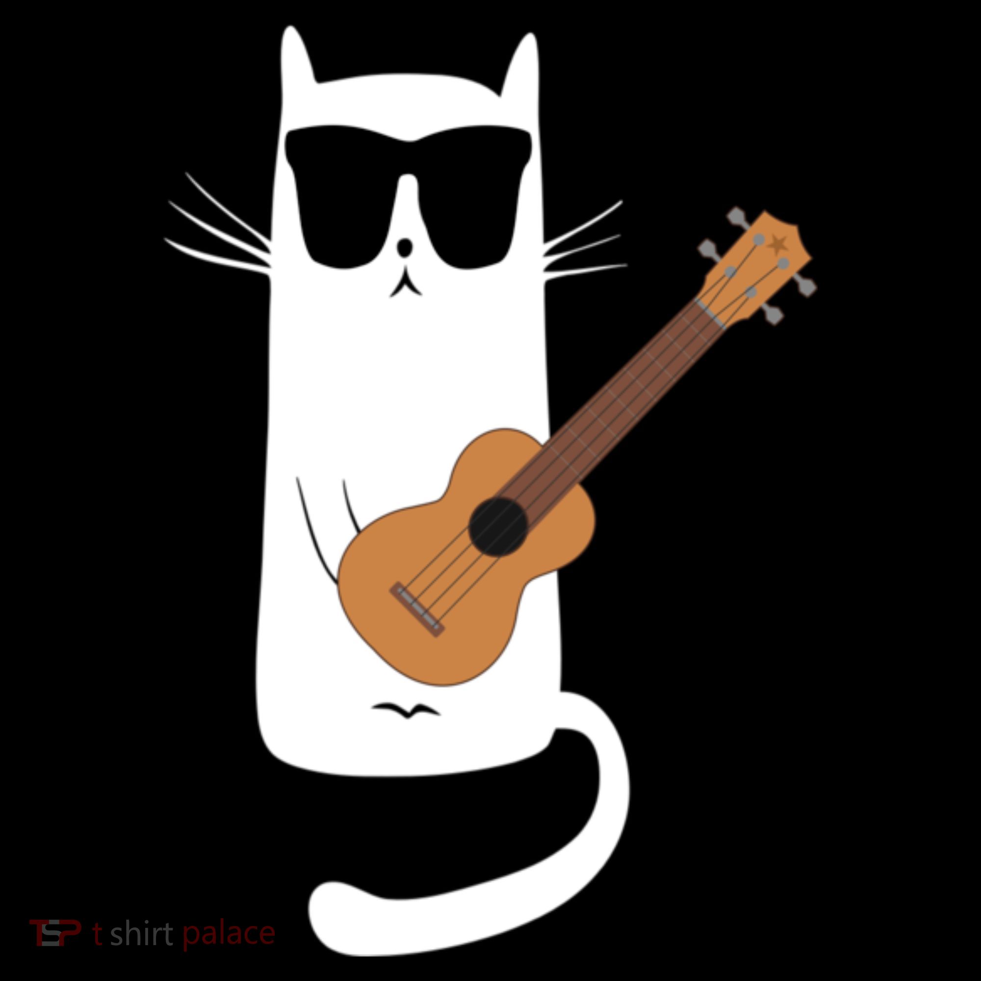 Funny Cat Wearing Sunglasses Playing Ukulele Coffee Mug