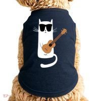 Funny Cat Wearing Sunglasses Playing Ukulele Doggie Tank thumb 0
