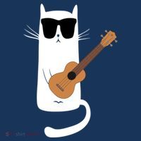 Funny Cat Wearing Sunglasses Playing Ukulele Doggie Tank thumb 4