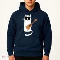 Funny Cat Wearing Sunglasses Playing Ukulele Hoodie thumb 2