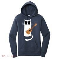 Funny Cat Wearing Sunglasses Playing Ukulele Women's Hoodie thumb 0