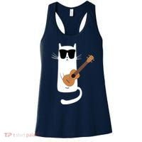 Funny Cat Wearing Sunglasses Playing Ukulele Women's Tank Top thumb 0