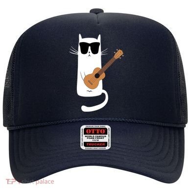 Funny Cat Wearing Sunglasses Playing Ukulele Hat