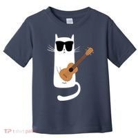 Funny Cat Wearing Sunglasses Playing Ukulele Toddler T-Shirt thumb 0