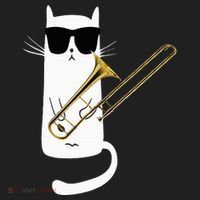 Funny Cat Wearing Sunglasses Playing Trombone Beanie thumb 2