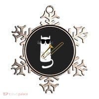 Funny Cat Wearing Sunglasses Playing Trombone Ornament thumb 0