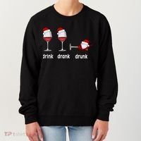 Funny Christmas Wine Grammar Verb Conjugation Party Women's Sweatshirt thumb 0