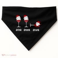 Funny Christmas Wine Grammar Verb Conjugation Party USA-Made Doggie Bandana thumb 0