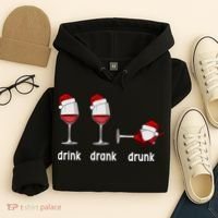 Funny Christmas Wine Grammar Verb Conjugation Party Hoodie thumb 4