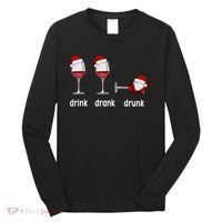 Funny Christmas Wine Grammar Verb Conjugation Party Long Sleeve Shirt thumb 0