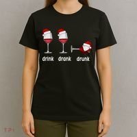 Funny Christmas Wine Grammar Verb Conjugation Party T-Shirt thumb 4