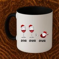 Funny Christmas Wine Grammar Verb Conjugation Party Coffee Mug thumb 2