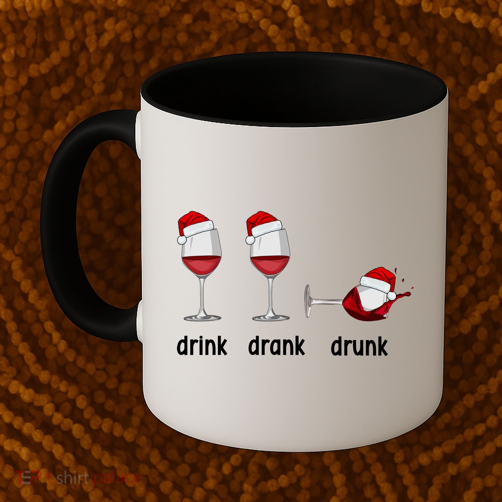 Funny Christmas Wine Grammar Verb Conjugation Party Coffee Mug
