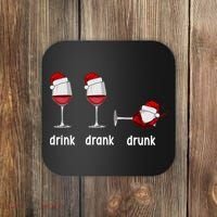 Funny Christmas Wine Grammar Verb Conjugation Party Coaster thumb 0