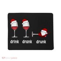 Funny Christmas Wine Grammar Verb Conjugation Party Mousepad thumb 0