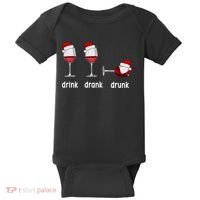 Funny Christmas Wine Grammar Verb Conjugation Party Baby Bodysuit thumb 0