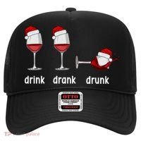 Funny Christmas Wine Grammar Verb Conjugation Party Hat thumb 0