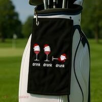 Funny Christmas Wine Grammar Verb Conjugation Party Golf Towel thumb 2