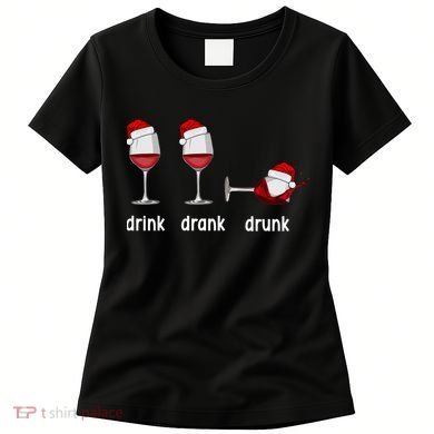 Funny Christmas Wine Grammar Verb Conjugation Party Women's T-Shirt