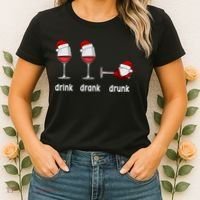 Funny Christmas Wine Grammar Verb Conjugation Party Women's T-Shirt thumb 2