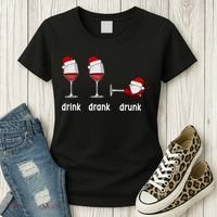 Funny Christmas Wine Grammar Verb Conjugation Party Women's T-Shirt thumb 3