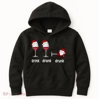 Funny Christmas Wine Grammar Verb Conjugation Party Kids Hoodie thumb 0