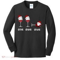 Funny Christmas Wine Grammar Verb Conjugation Party Kids Long Sleeve Shirt thumb 0
