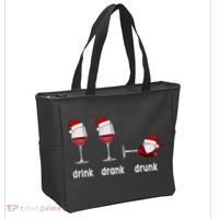 Funny Christmas Wine Grammar Verb Conjugation Party Tote Bag thumb 2