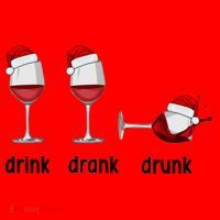 Funny Christmas Wine Grammar Verb Conjugation Party Santa Hat thumb 1