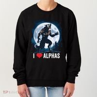 Funny Cringe Werewolf Wolf Meme I Heart Alphas I Love Alphas Women's Sweatshirt thumb 0