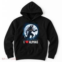 Funny Cringe Werewolf Wolf Meme I Heart Alphas I Love Alphas Hoodie thumb 0