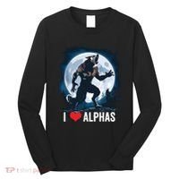 Funny Cringe Werewolf Wolf Meme I Heart Alphas I Love Alphas Long Sleeve Shirt thumb 0