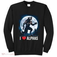 Funny Cringe Werewolf Wolf Meme I Heart Alphas I Love Alphas Sweatshirt thumb 0