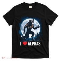 Funny Cringe Werewolf Wolf Meme I Heart Alphas I Love Alphas T-Shirt thumb 0