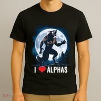 Funny Cringe Werewolf Wolf Meme I Heart Alphas I Love Alphas T-Shirt thumb 3