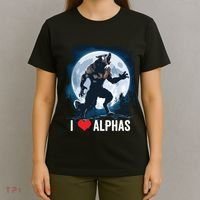 Funny Cringe Werewolf Wolf Meme I Heart Alphas I Love Alphas T-Shirt thumb 4