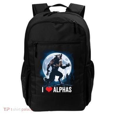 Funny Cringe Werewolf Wolf Meme I Heart Alphas I Love Alphas Backpack