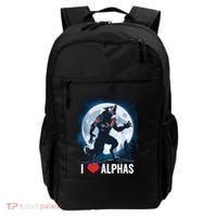 Funny Cringe Werewolf Wolf Meme I Heart Alphas I Love Alphas Backpack thumb 0