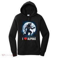Funny Cringe Werewolf Wolf Meme I Heart Alphas I Love Alphas Women's Hoodie thumb 0