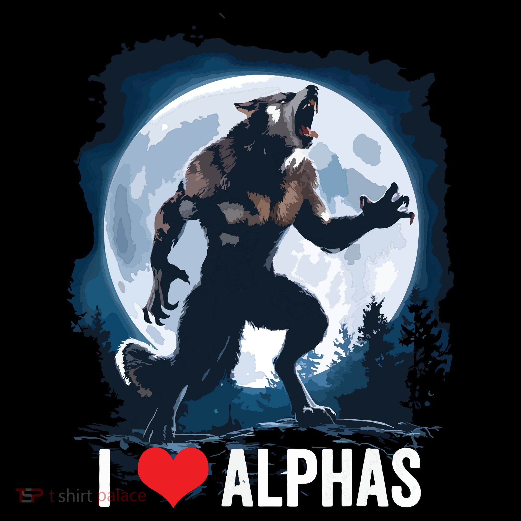 Funny Cringe Werewolf Wolf Meme I Heart Alphas I Love Alphas Women's Hoodie