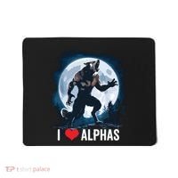 Funny Cringe Werewolf Wolf Meme I Heart Alphas I Love Alphas Mousepad thumb 0
