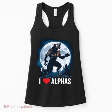 Funny Cringe Werewolf Wolf Meme I Heart Alphas I Love Alphas Women's Tank Top